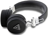 Guess Grained Classic Round Shape Bluetooth On Ear ENC Headphone Black - GUBH70PGTSPSK
