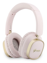 Guess Rectangle Metal Script Logo ENC On Ear Wireless Headphone Pink - GUBHV28HGCSMP