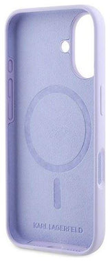 Karl Lagerfeld Liquid Silicone Karl & Choupette Case with MagSafe for iPhone 16 6.1" Purple - KLHMP16SSCMKCRHU