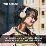 Sony WH-CH520 Over Ear Wireless Bluetooth Headphones Pink - WHCH520P.CE7