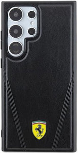 Ferrari Hot Stamp V Line with MagSafe Hard Case for Samsung Galaxy S24 Ultra 6.8" Black - FEHMS24LP3BAK