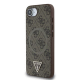Guess PU 4G Strass Triangle Metal Logo Case for iPhone 16e Brown - GUHMPSE4P4TDPW