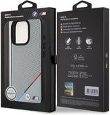 BMW M Perforated Tricolor Line Case with MagSafe for iPhone 16 Pro Max 6.9" Grey - BMHMP16X23PUPDG