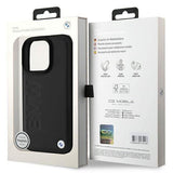 BMW Leather Hot Stamp Case with MagSafe for iPhone 16 Pro 6.3" Black - BMHMP16LSLLBK