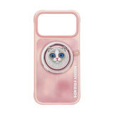 Nimmy Big Eye Cute Pet Ragdoll Cat Face Case with Detachable MagSafe Grip for iPhone 17 Pro Max 6.9" Pink - N-XDY-CXZJZH-IP17-PRO-MAX-07-D