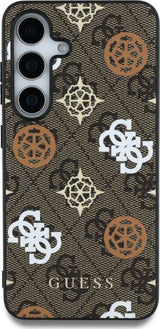Guess 4G Printed Coloured Peony Pattern Case with MagSafe for Samsung Galaxy S25 6.2" Brown - GUHMS25SP4PWPW