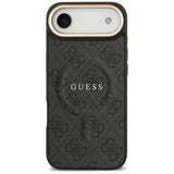 Guess PU Leather 4G Gold Frame Case with MagSafe for iPhone 17 Air 6.5" Black -GUHMP17MP4MSEGCK