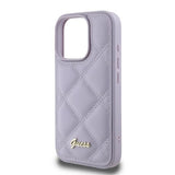 Guess Quilted Metal Logo Case for iPhone 16 Pro 6.3" Light Purple - GUHCP16LPSQSQSU