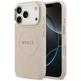 Guess Peony Hot Stamp Case with MagSafe for iPhone 17 Pro 6.3" Pink - GUHMP17LPSAMSECP