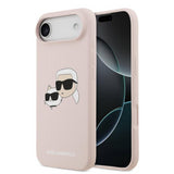 Karl Lagerfeld Liquid Silicone Double Head Case with MagSafe for iPhone 17 Air 6.5" Pink - KLHMP17MSKCHPPLP