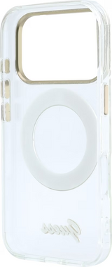 Guess IML Ring Stand 360 Script Metal Logo Case with MagSafe for iPhone 17/18 Pro 6.3" Clear - GUHMP18L6HCCMST