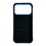 Nimmy Glass Cool Cat Face Case with Detachable MagSafe Grip Stand for iPhone 17 Pro 6.3" Black Blue - N-YJKM-CXZJ-IP17-PRO-03
