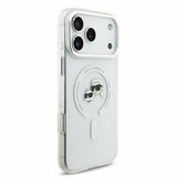 Karl Lagerfeld IML Karl & Choupette Head Metal Frame Case with MagSafe for iPhone 17 Pro Max 6.9" Clear - KLHMP17XHLSKCH