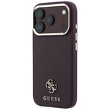 Guess Saffiano Small 4G Logo Case for iPhone 17/18 Pro Max 6.9" Burgundy - GUHMP18X6PSA4DMU