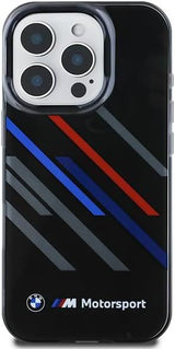 BMW Motorsport IML Random Stripes Case with iPhone 16 Pro 6.3" Black - BMHCP16L23HTRAK