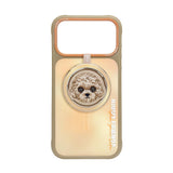 Nimmy Big Eye Cute Pet Poodle Dog Face Case with Detachable MagSafe Grip for iPhone 17 Pro Max 6.9" Brown Orange - N-XDY-CXZJZH-IP17-PRO-MAX-014