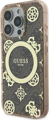 Guess IML Peony On 4G Background Case with MagSafe for iPhone 16 Pro Max 6.9" Brown - GUHMP16XH4PYEEW