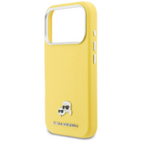 Karl Lagerfeld Karl & Choupette Head Pins Saffiano Case with MagSafe iPhone 17 Pro Max 6.9" Yellow - KLHMP17X6PFKCLY