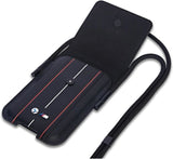 BMW M Series Red Stripes Universal Phone Pouch with Strap and Cardslot Black - BMPSP15XMPVSKR
