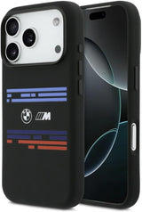 BMW M Series Silicone Horizontal Line Case with MagSafe for iPhone 17 Pro 6.3" Black - BMHMP17L25SHOTSK