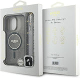 Guess IML Glitter With Pearl Strap MagSafe Case for iPhone 16 Pro Max 6.9" Black - GUHMP16XHGCRELSK