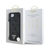 Guess PU 4G Strass Triangle Metal Logo Case for iPhone 16e Black - GUHMPSE4P4TDPK