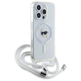 Karl Lagerfeld Crossbody IML Karl Head Case with MagSafe for iPhone 16 Pro 6.3" Clear - KLHMP16LHCKHNT
