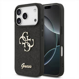 Guess PU Fixed Glitter Big 4G Metal Logo Case for iPhone 17 Pro 6.3" Black - GUHCP17LHG4SGK