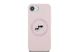 Karl Lagerfeld Liquid Silicone Karl and Choupette Head Case with MagSafe for iPhone 16e 6.1" Pink - KLHMPSE4SKCHTCP