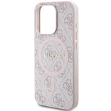 Guess 4G Collection Leather Metal Logo with MagSafe Hard Case for iphone 15 Pro 6.1" Pink - GUHMP15LG4GFRP