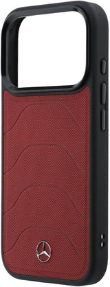 Mercedes Benz Bow Line Leather Case with MagSafe for iPhone 17 Pro Max 6.9" Red - MEHMP17X25PMERCR