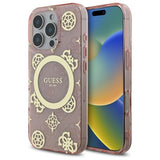 Guess IML Peony On 4G Background Case with MagSafe for iPhone 16 Pro Max 6.9" Pink - GUHMP16XH4PYEEP