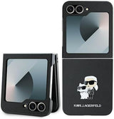 Karl Lagerfeld Saffiano Metal Pin Case for Samsung Galaxy Z Flip 6 Black - KLHCZF6SAPKCNPK