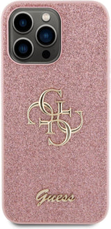 Guess Glitter Script Big 4G Case for iphone 15 Pro Max 6.7" Pink - GUHCP15XHG4SGP