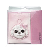 Nimmy Big Eye Cute Pet Bischon Fraise Dog Face Card Sleeve Holder Pink - N-XDY-KT-02-A