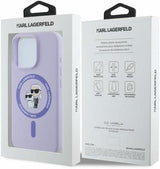 Karl Lagerfeld Silicone Karl and Choupette Hardcase with MagSafe for iphone 16 Pro Max 6.9" Purple - KLHMP16XSCMKCRHU