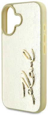 Karl Lagerfeld Metal Signature Case for iPhone 16 6.1" Gold - KLHCP16SPFMFBKMD
