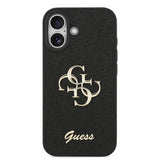 Guess PU Fixed Glitter Big 4G Metal Logo Case for iPhone 17 6.3" Black - GUHCP17SHG4SGK