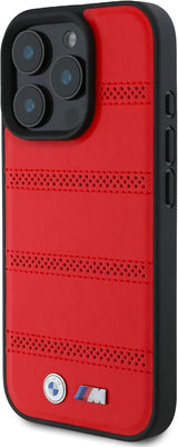 BMW M Perforated Stitched Line Case with MagSafe for iPhone 16 Pro Max 6.9" Red - BMHMP16X23PUSPR