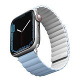 Uniq Revix Strap for Apple Watch 7/8/9/10/SE/SE2/Ultra 42/44/45/49mm White and Blue - UNIQ-45MM-REVWHTBLU