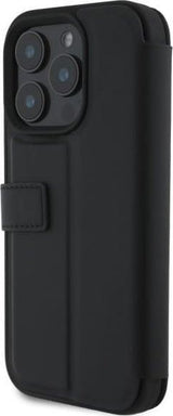 BMW Signature Leather Wordmark Bookcase for iPhone 16 Pro 6.3" Black - BMBKP16L23RMRLK