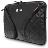 BMW M Series Carbon Pockets 16" Protective Laptop Sleeve with Metal Logo Black - BMCS15PCASEPOK