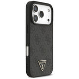 Guess 4G Triangle Logo With Pearl Strap MagSafe Case for iPhone 17 Pro 6.3" Black - GUHMP17LP4TSDPPSK