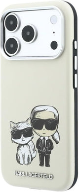 Karl Lagerfeld Smooth PU Leather Case with Sketch Print and MagSafe for iPhone 17/18 Pro 6.3" Beige - KLHMP18L6PWKCIDE