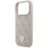 Guess 4G Triangle Logo Strap With Pearl Strap Case MagSafe for iPhone 17 Pro 6.3" Pink - GUHMP17LP4TSDPPSP