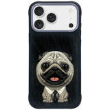 Nimmy Big Eye Cute Pet Pug Dog Case with MagSafe for iPhone Pro 6.3" Black Grey - N-XDY-IP17-PRO-09-A