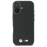 BMW M Series Carbon Wrapped Metal Logo Hardcase for iPhone 16 6.1" Black - BMHCP16S23PUFWC