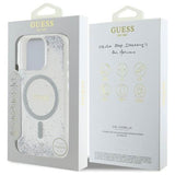 Guess Resin Gradient Glitter Hardcase with MagSafe for iPhone 16 Pro 6.3" Silver - GUHMP16LRGRGES