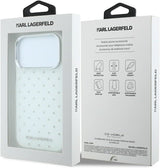Karl Lagerfeld IML Rhinestones Allover and Electroplated Logo Case for iPhone 17/18 Pro 6.3" White - KLHCP18L6HCRDKLH