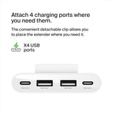 Belkin Boost Charge 4 Port USB Power Extender White - BUZ001bt2MWHB7
